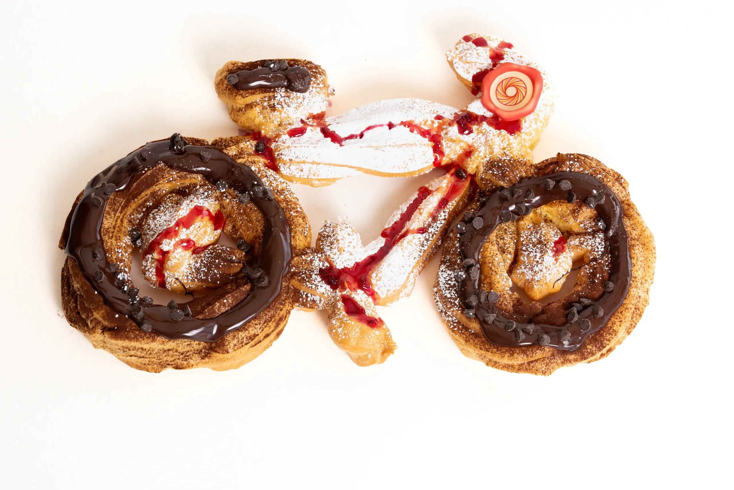 Torta zeppola a forma di moto